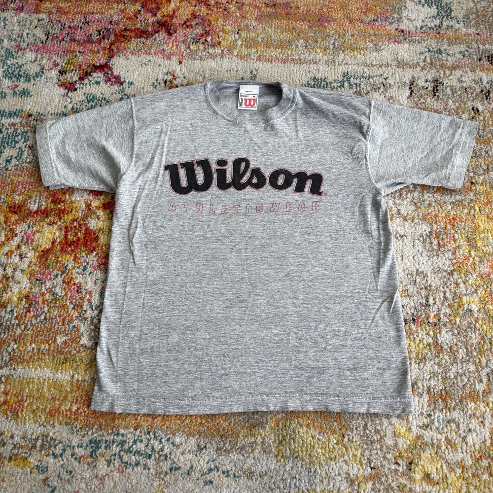 Vintage 90s Wilson Athleticwear T-Shirt Women's XL Made in USA Grey